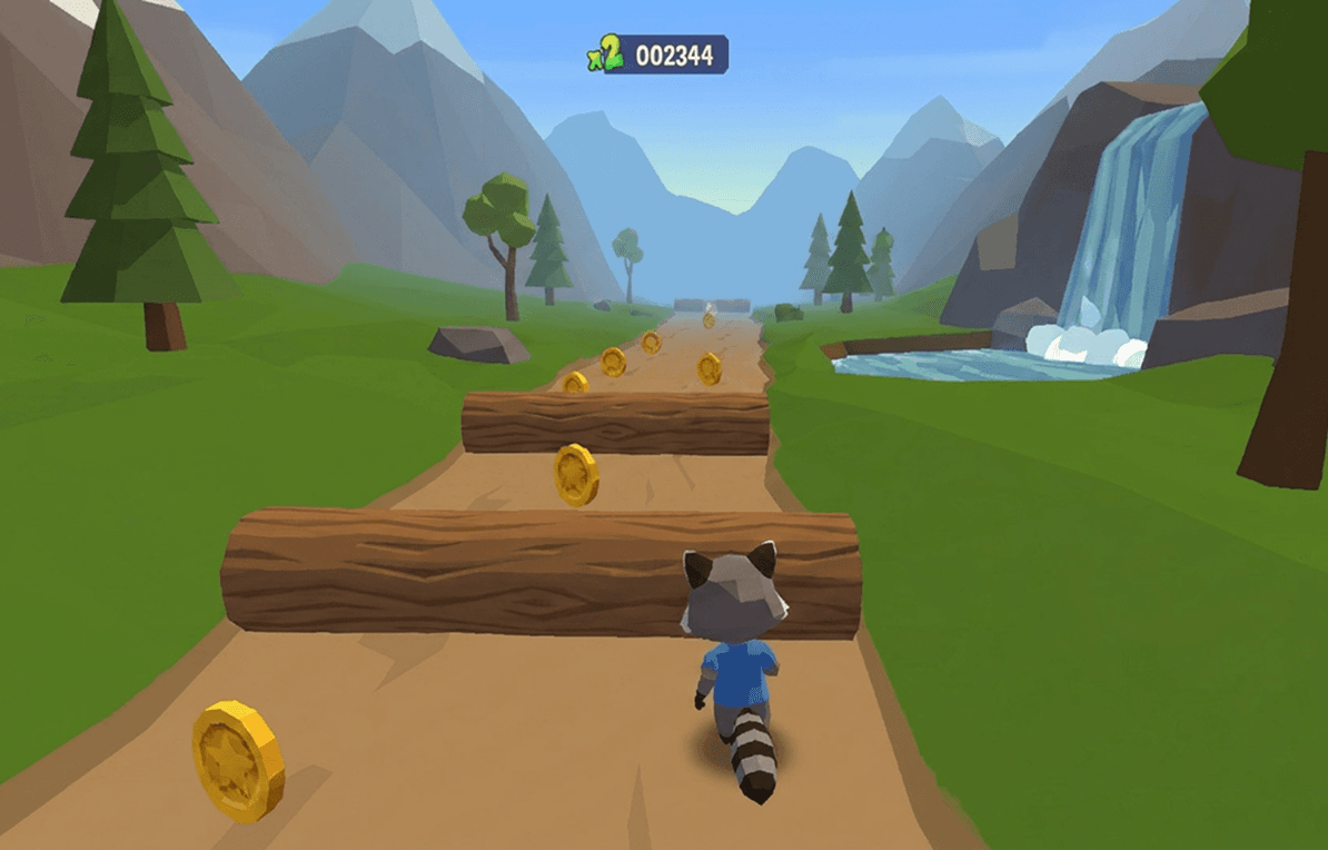 Fictional Raccoon Run gameplay input