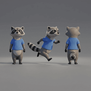 Raccoon character visual study