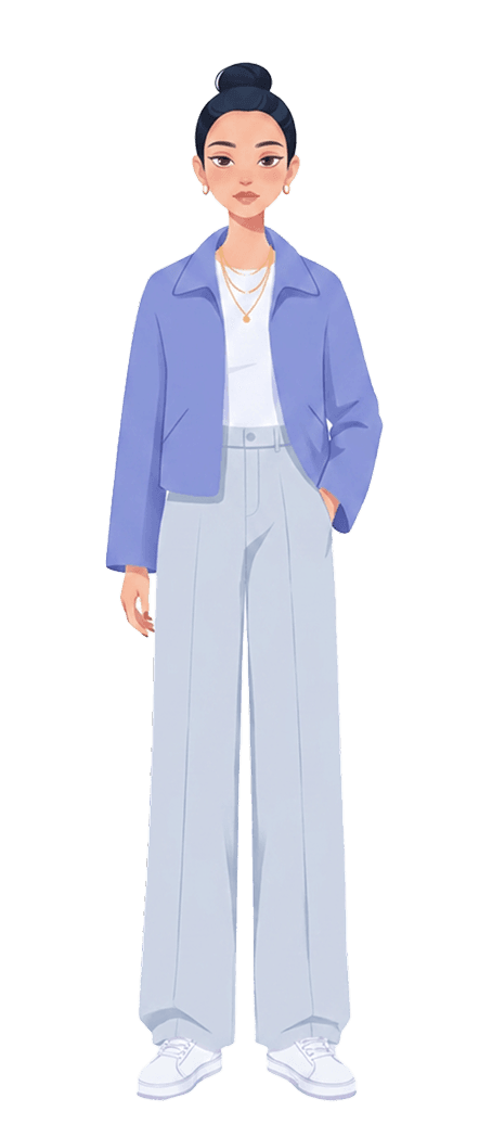 Janet rendered in the editorial 2d style