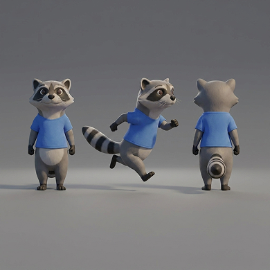 Raccoon character visual study