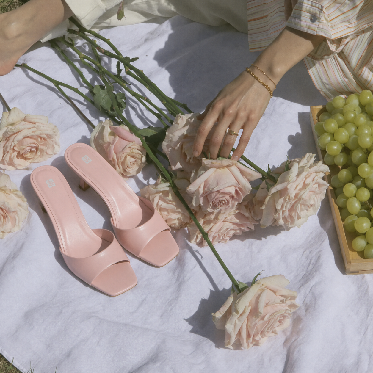 AI-generated heels with florals