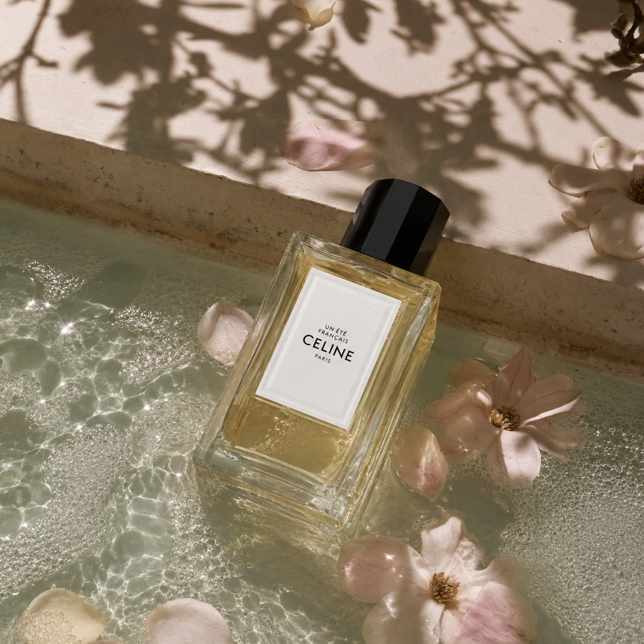 AI-generated perfume bottle with water
