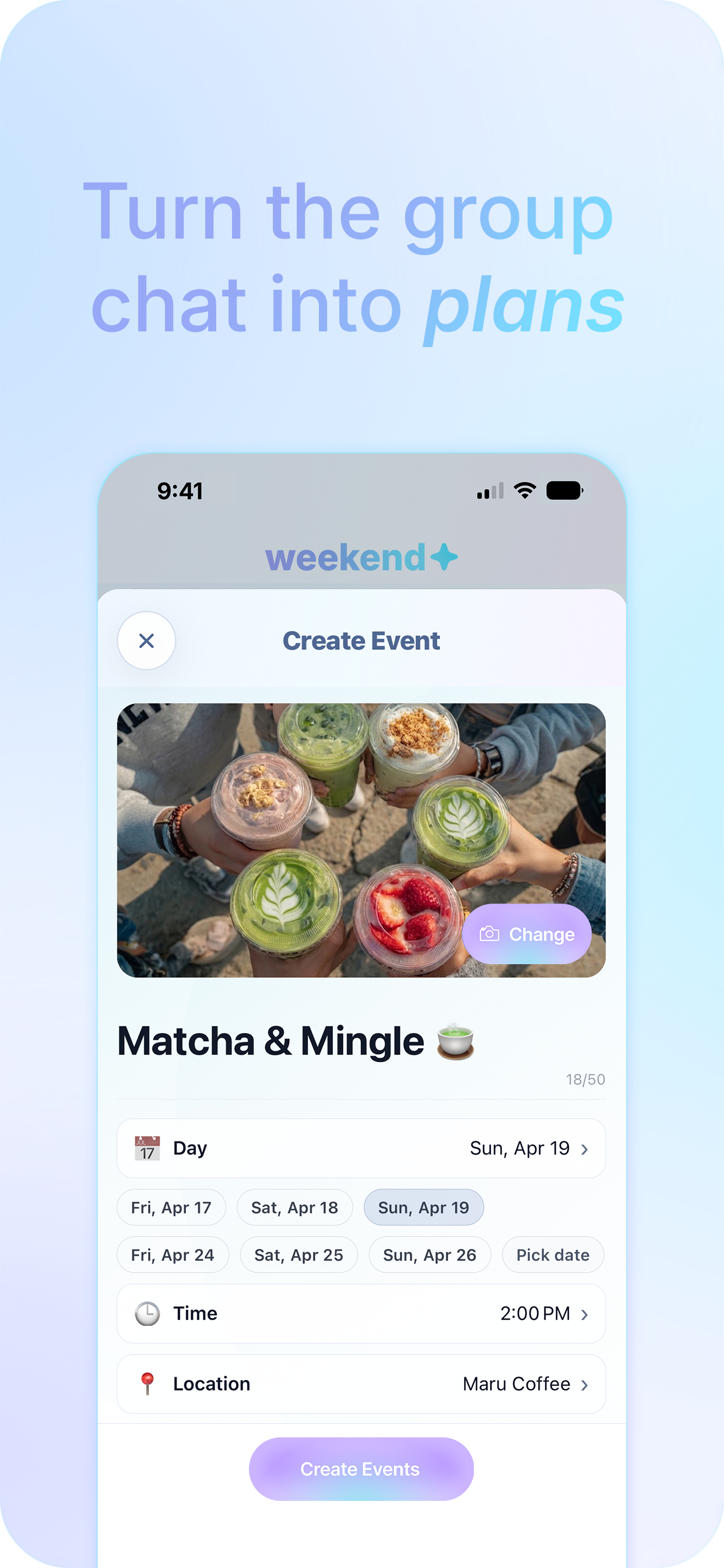 Weekend App Store screenshot 3